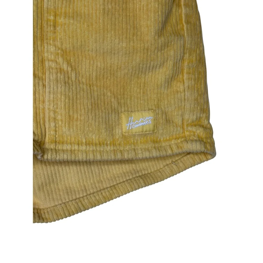 Hammies Corduroy Shorts 24 Yellow Retro 70s Surf High Waist Button Fly Shorties
